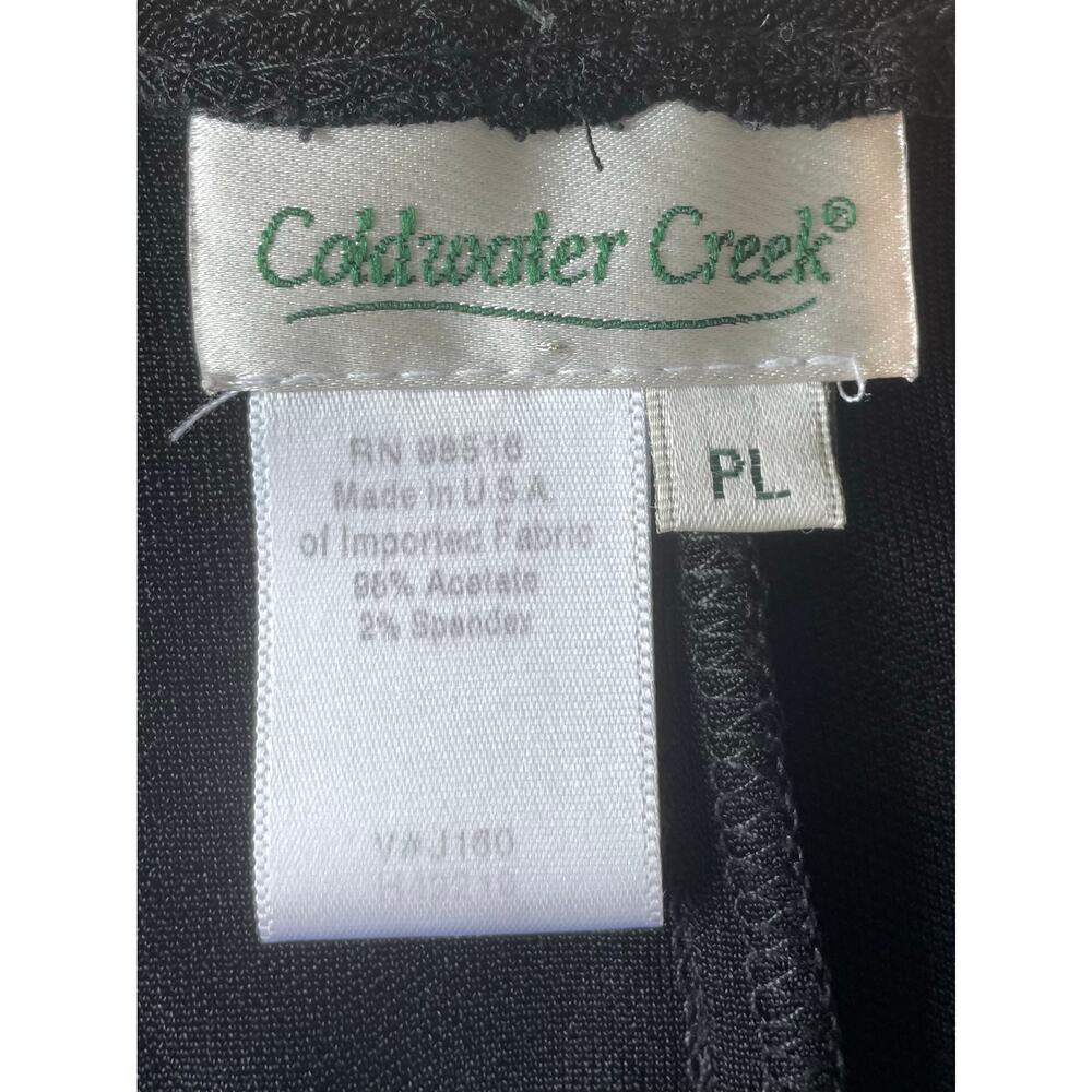 Coldwater Creek Black Slinky Maxi Dress Sz PL Sleeveless Minimalist Travel - Picture 3 of 8